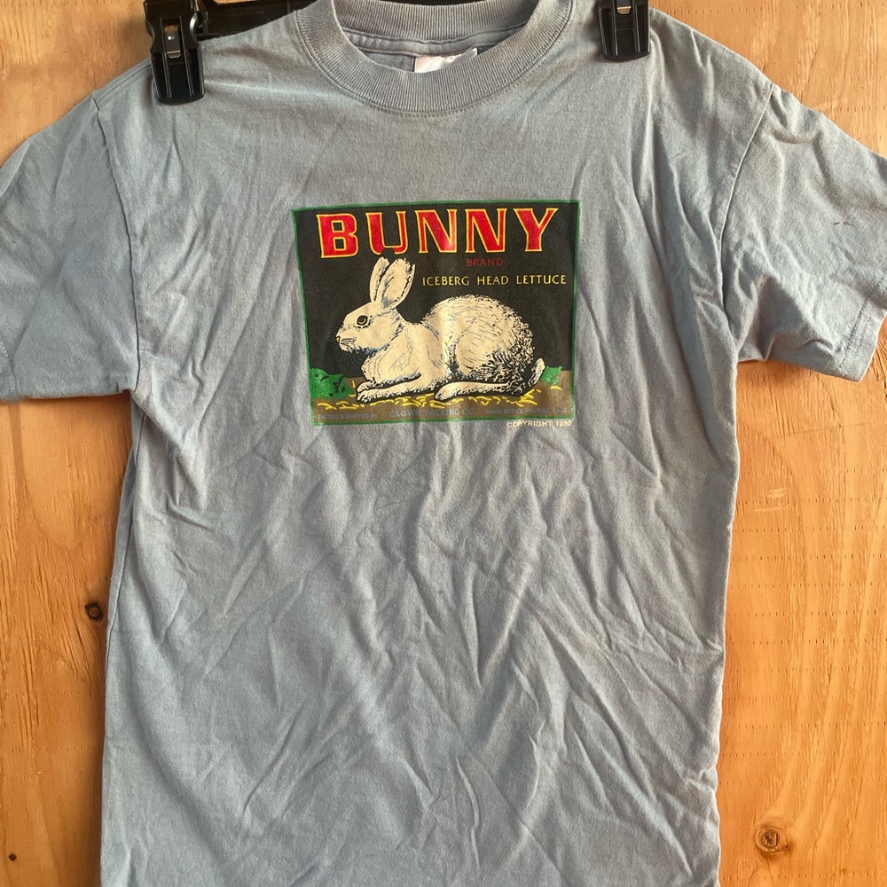 Adorable “Bunny” Brand lettuce t-shirt.